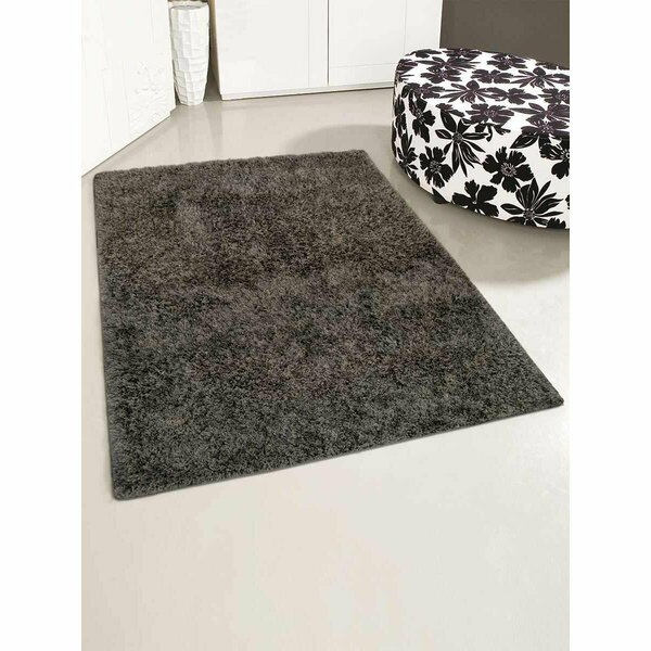 Glitzy Rugs 5 x 8 ft. Hand Tufted Shag Polyester Area Rug, Solid Gray UBSK00055T0014A9